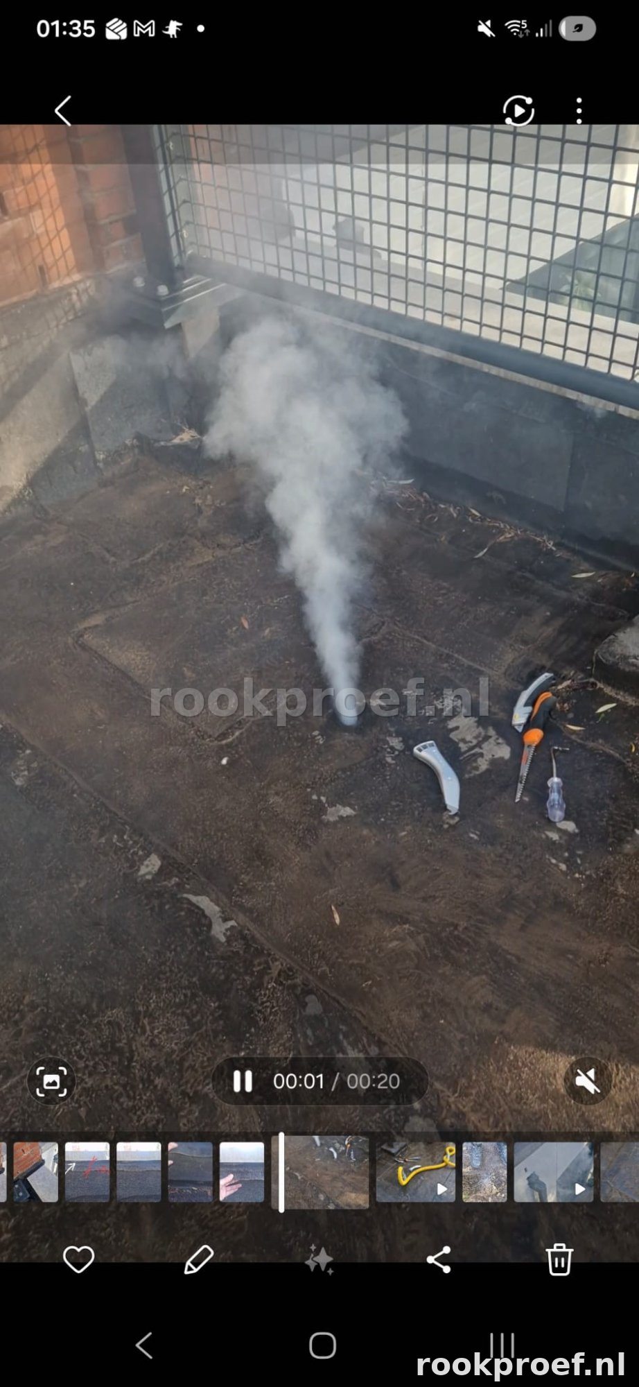 rookproef rook fontein lekpunt plat dak