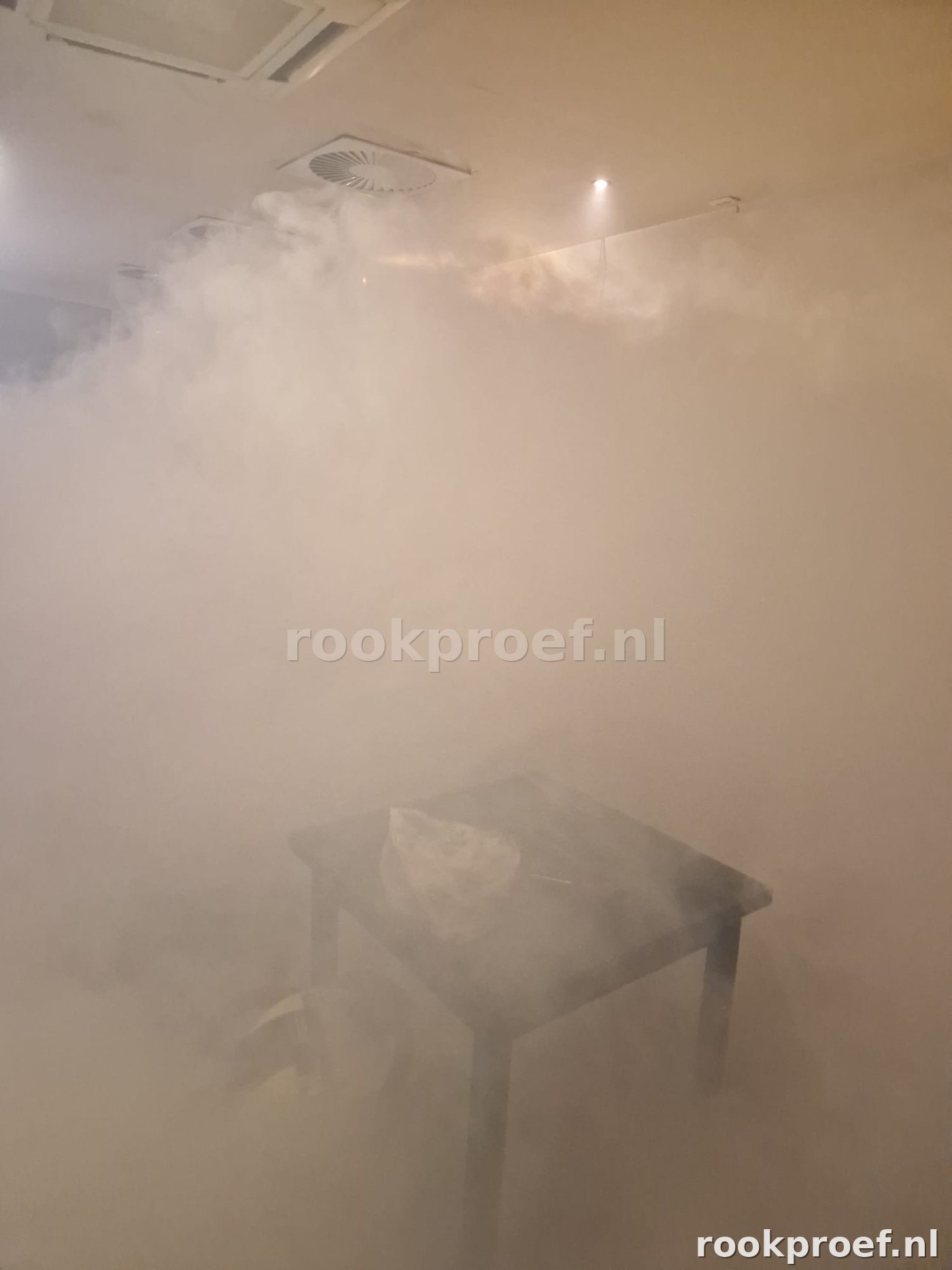 Lekpunt gevonden via rookproef in Arnhem — rook zichtbaar